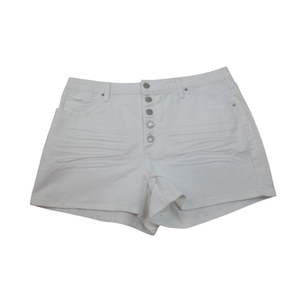 Time and Tru White Jean Shorts Womens size 16 Button Fly inseam 6.5